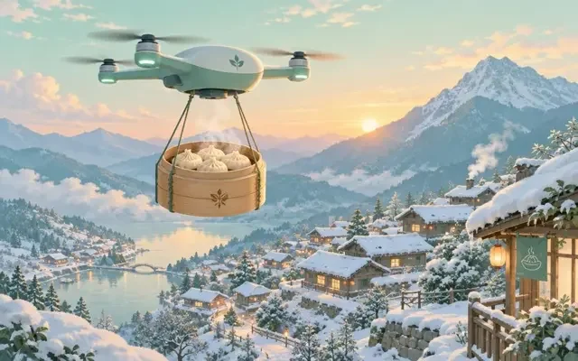 海角吃瓜网 · 大雪封山后村民收到无人机空投的饺子，背后故事太暖 配图